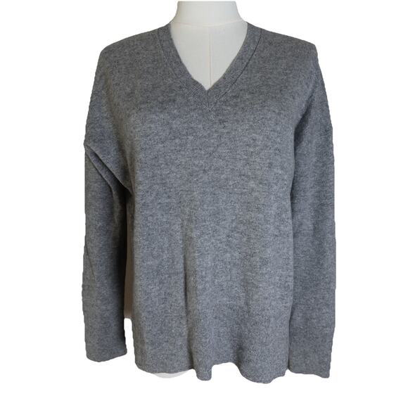 Theory Karenia V-Neck Cashmere Sweater In Gray Size S - Picture 1 of 14